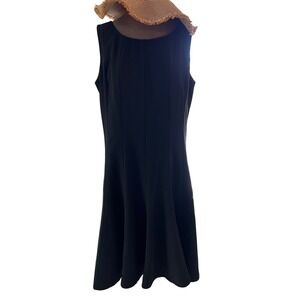 Black dress Sleeveless Fit & Flare lined Career Party Cocktail 16 holiday chic